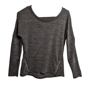 Athleta Top Women X-Small Athleisure Heather Blissful Sharkbite Shale Gray XS